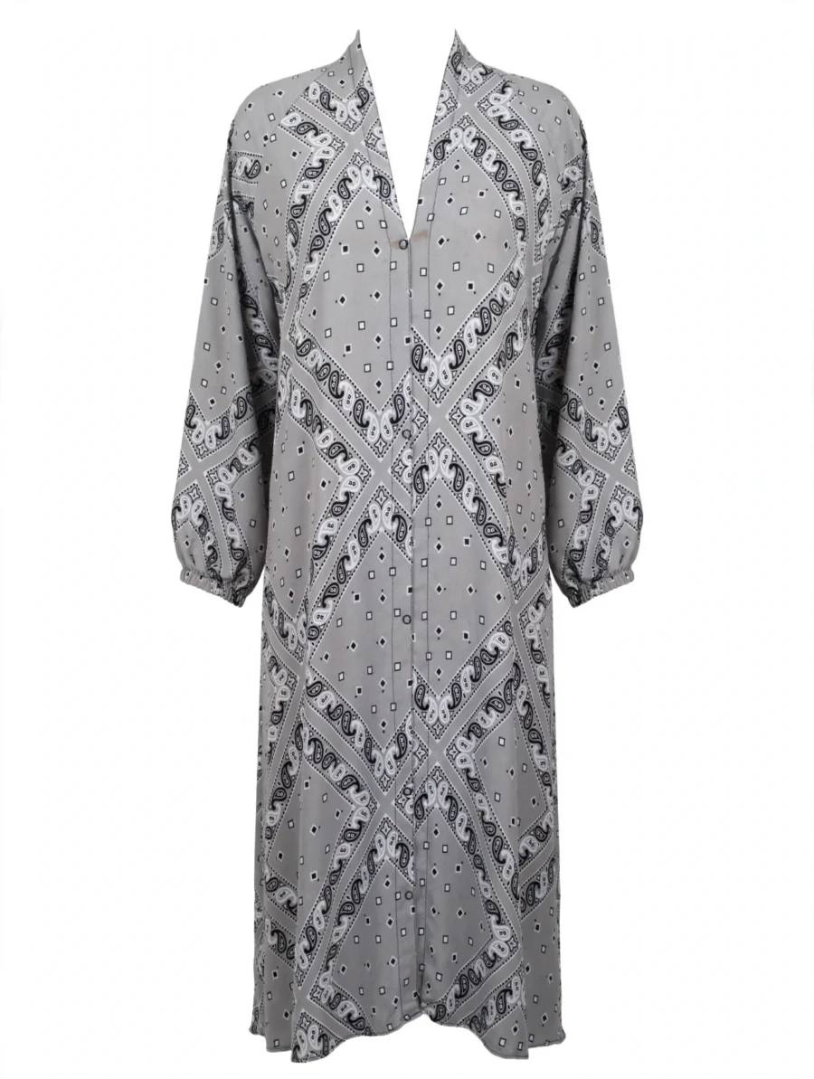 Grey Bandana Abaya